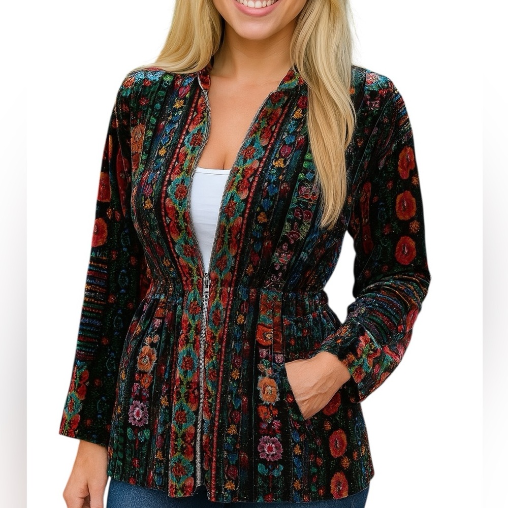 JOHNNY WAS Trixie Velvet silk lined Jacket NWT RARE